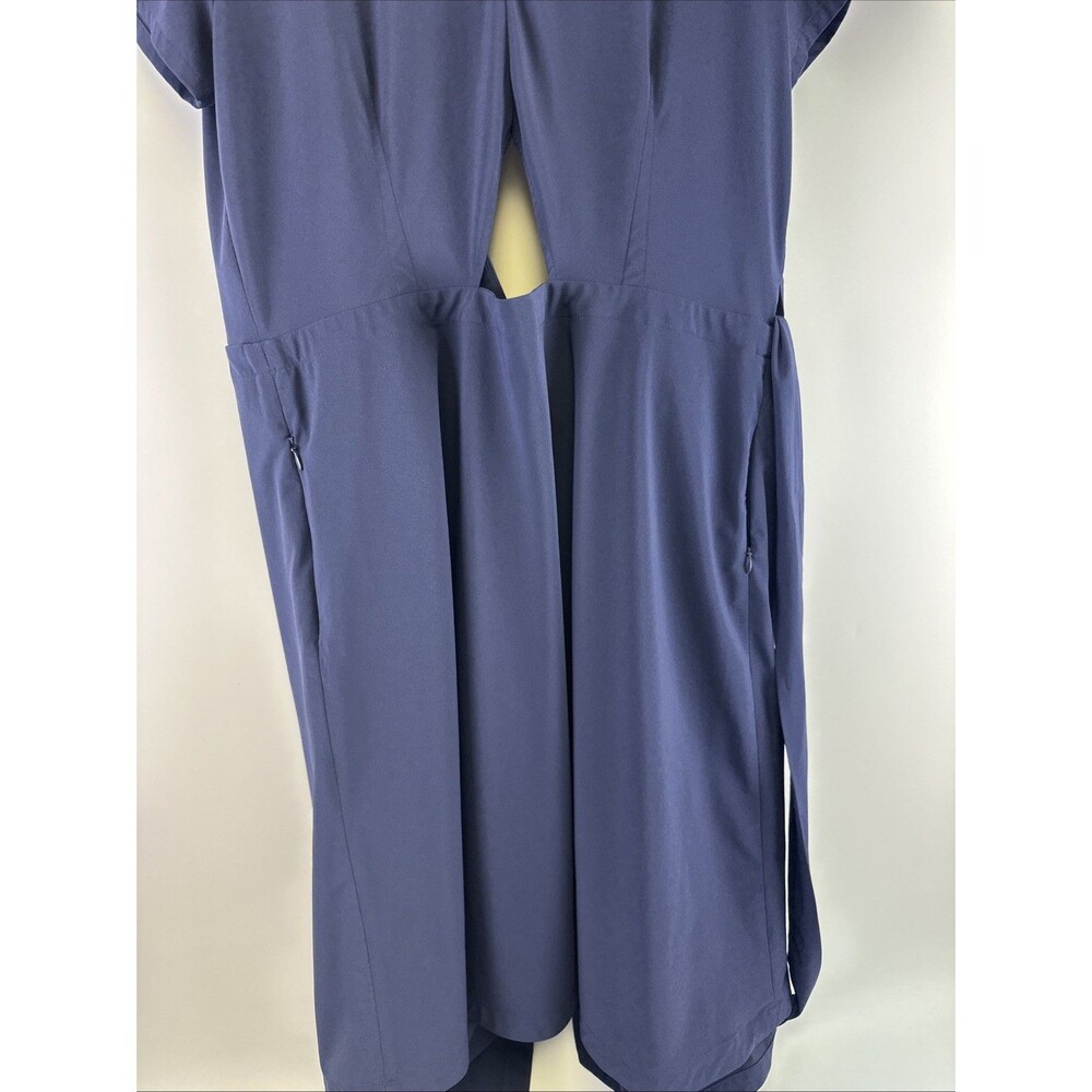 The Kosan Go Travel Wrap Dress Navy Short Sleeves Zip Pocket Adjustable Women XL - Picture 11 of 16